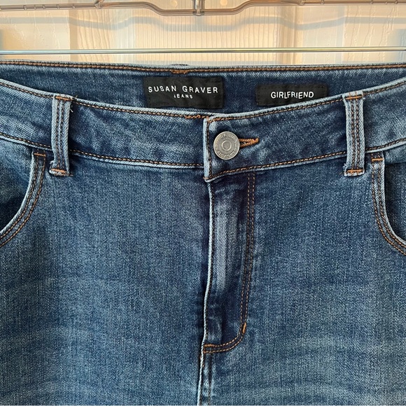 Susan Graver Jeans-Size 16-Frayed Cuff-Like New - Picture 2 of 10